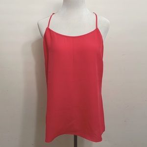 J. Crew Factory Coral Pink Racerback Sheer Tank Top Size 8